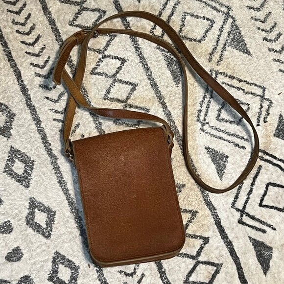 Most Wanted USA Leather Concho Cellphone Crossbody – Genuine Distressed Leather - Picture 6 of 8